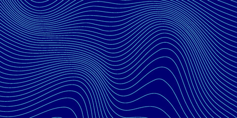 Abstract glowing wave lines on dark blue background. Dynamic wave pattern. Modern flowing wavy lines. Futuristic technology concept. Suit for banner, poster, cover, brochure, flyer, website