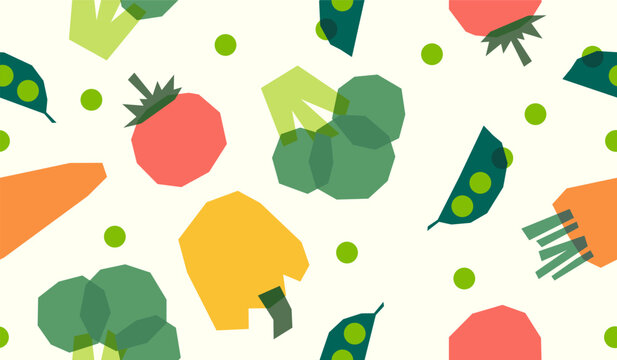 Cute mix vegetables pattern background vector design