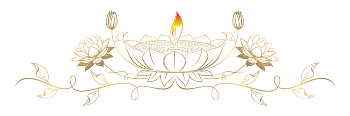 lotus flowers for Vesak day illustration 2.eps