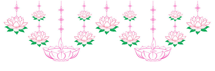 Hanging lotus flowers for Vesak day decoration 1.eps