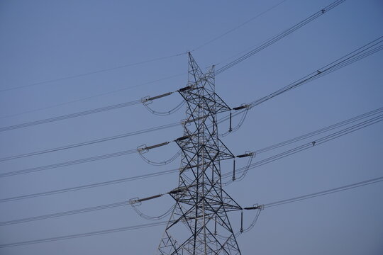 Electrical Transmission Tower with Power Lines