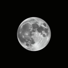 Fototapeta premium Black background image with white full moon color