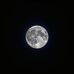 Fototapeta premium Black background image with white full moon color