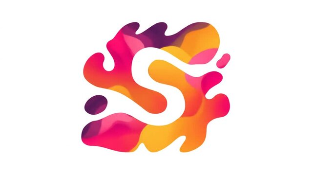 Abstract letter s illustration with colorful swirls and shapes