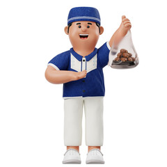 Boy Holding Bag of Dates