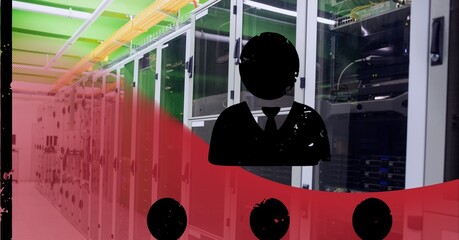 Composition of digital icons, data processing and computer servers