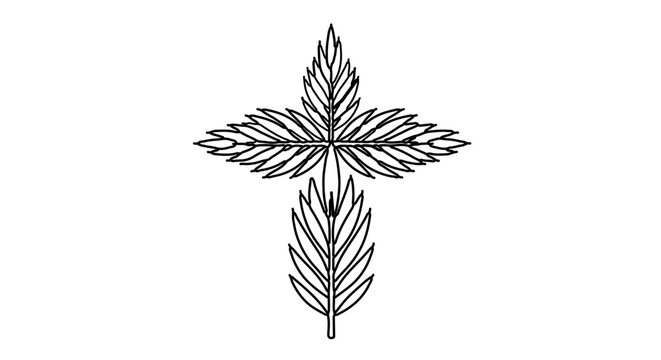  cross made of palm leaves silhouette for Palm Sunday decoration