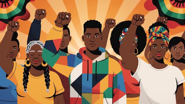 Diverse group of young people with vibrant backgrounds