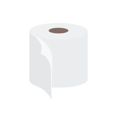 Toilet paper roll wc bathroom tissue loo towels unfurling emoji symbol sign icon vector illustration isolated flat