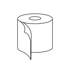 Toilet paper roll wc bathroom tissue loo towels unfurling emoji symbol sign icon vector illustration isolated flat
