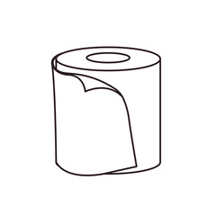Toilet paper roll wc bathroom tissue loo towels unfurling emoji symbol sign icon vector illustration isolated flat
