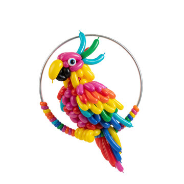Colorful parrot balloon animal