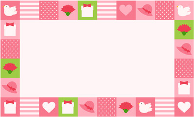 母の日　パッチワーク風フレーム