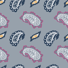 Soft Folk Paisley Decorative Motif