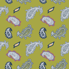 Contemporary Folk Paisley Decorative Motif