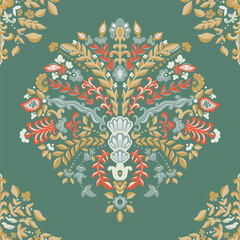 Ornamental Folk Paisley Medallion