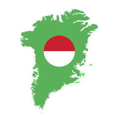 Greenland Map Silhouette World Map Globe. Vector Illustration isolated on white background.