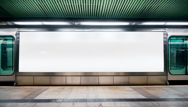 subway station in paris with empty advertising panel clean urban design perfect for branding mockups