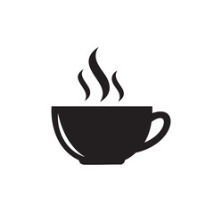 Steaming hot coffee cup isolated on transparent background illustration