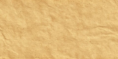 Crumpled brown paper texture close up with creases and vintage tones Uneven surface creates rustic feel, perfect for crafts or artistic layout.