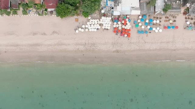 Top View Of Lanta Klong Nin Beach Resort Along The Scenic Klong Nin Beach In Koh Lanta, Thailand. Aerial Shot