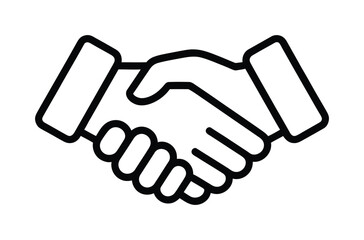 Obraz premium Vector graphic of two hands shaking in a firm handshake on a white background