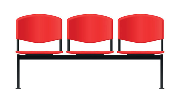 Illustration of rows of stadium seats, in bright colors, for sporting events, concerts or meetings.