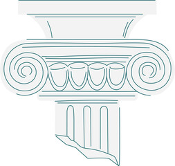 Fototapeta premium Broken antique order. Classic column stone top