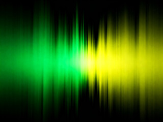 Green and yellow gradient light streaks on dark background, smooth motion effect