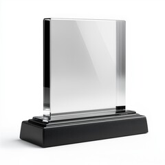 Elegant Clear Award Plaque on Black Base