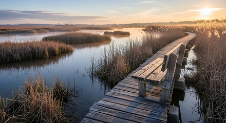 wooden bridge over lake