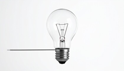 Clear Incandescent Light Bulb with Visible Filament for Minimalist Design, Innovation, and Energy Visual Concepts