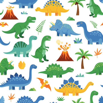 Dinosaur Pattern A Colorful and Playful Design for Kids 1.