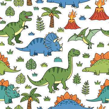 Dinosaur Pattern A Colorful and Playful Design for Kids 18.