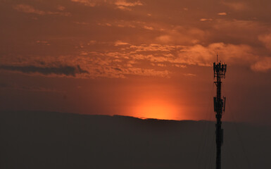 Yellow sunlight in the morning.
