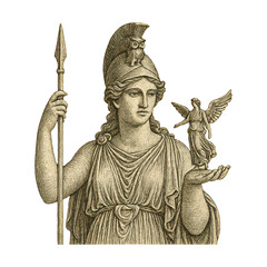 Obraz premium PNG Goddess holding small figure