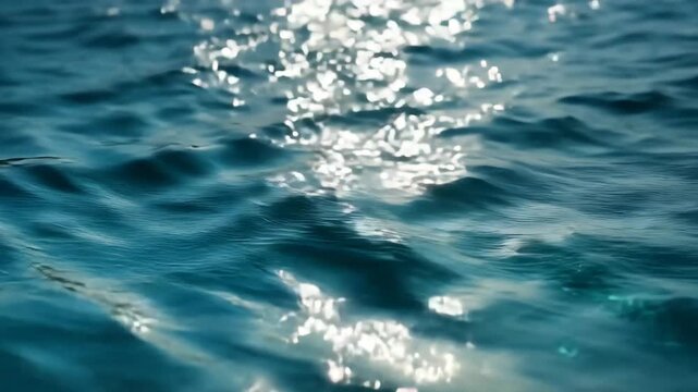Water surface reflects sunlight, creating sparkling patterns during a calm day
