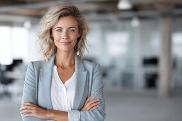 Fototapeta premium Confident businesswoman in modern office