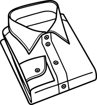 Folded dress shirt with buttons and collar, classic formal clothing neatly arranged