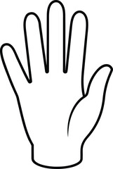 Obraz premium Hand line art vector thin black outline open palm
