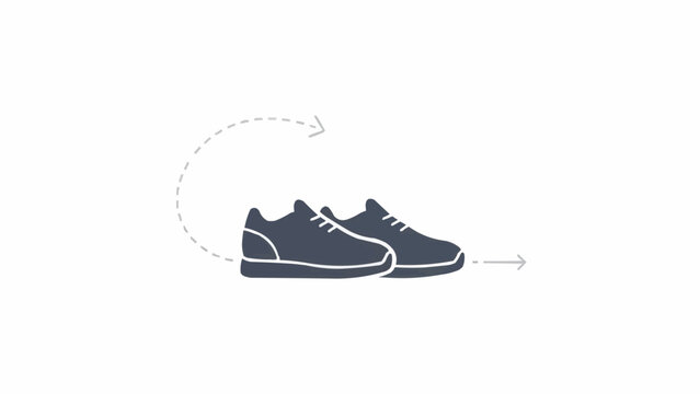Pair of Dark Blue Sneakers with White Laces.