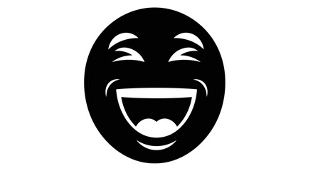 Laughing Emoji Face Icon Design.