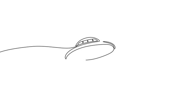Alien Spaceship Continuous Line Animation For Futuristic Concepts