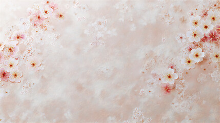 柔らかな光に包まれた桜吹雪のような抽象的な背景