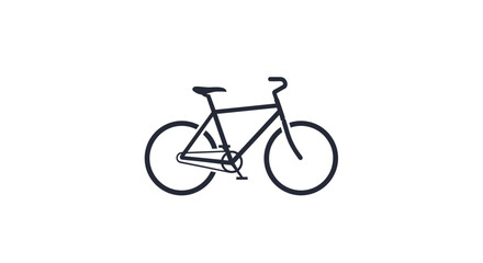 Simple Black Bicycle Illustration.