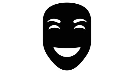 Theater Mask Smiling Face Icon.