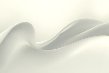 Obraz premium Smooth, undulating white fabric flows across a bright, minimalist background