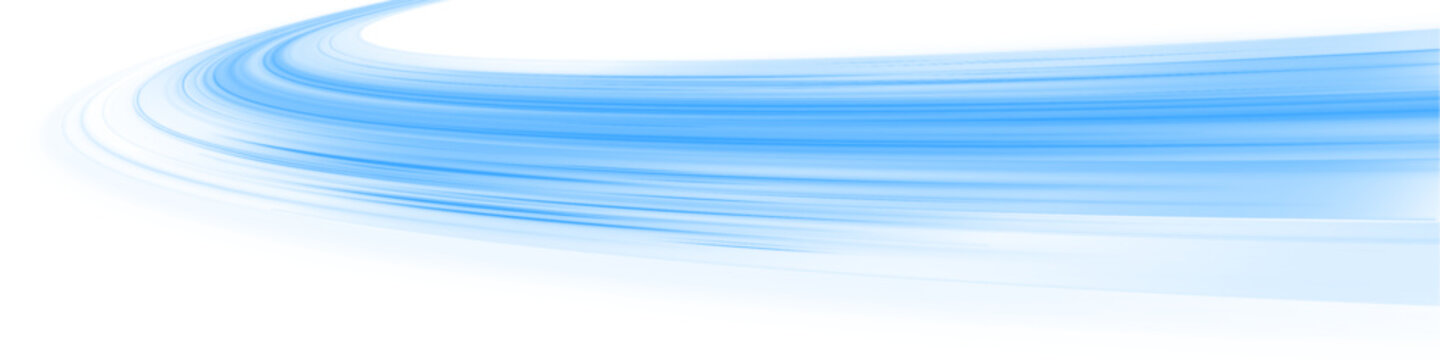 Neon laser blue speed lines sweep along city road highway traffic. Light motion wave shapes futuristic energy trail and direction. Cold atmosphere defines movement. Wind drives visual flow. PNG vector