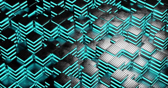 Abstract pattern of geometric forms. 3d render. 