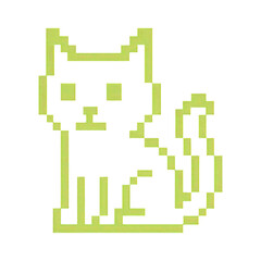 Fototapeta premium PNG Retro pixelated cat illustration.